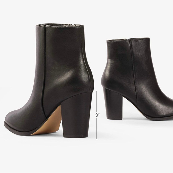 NWT Wool + Pepper Co. Thick Heeled Ankle Booties - Black - Picture 5 of 6